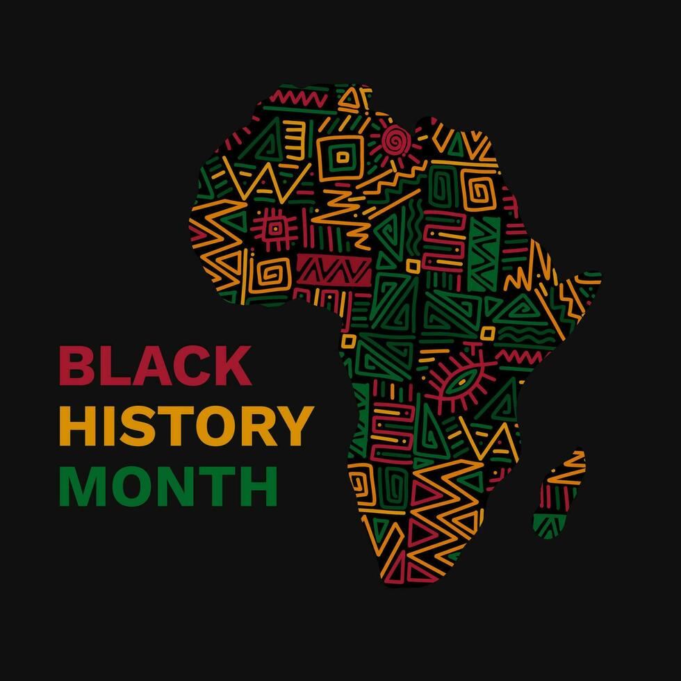 Hand drawn Background with african map pattern Black History Month vector