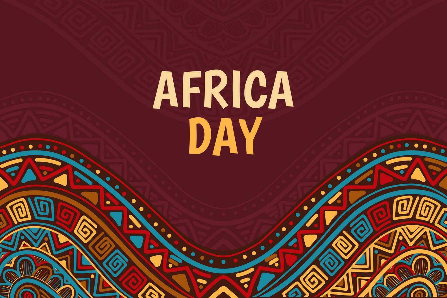 Hand drawn pattern Africa day background vector