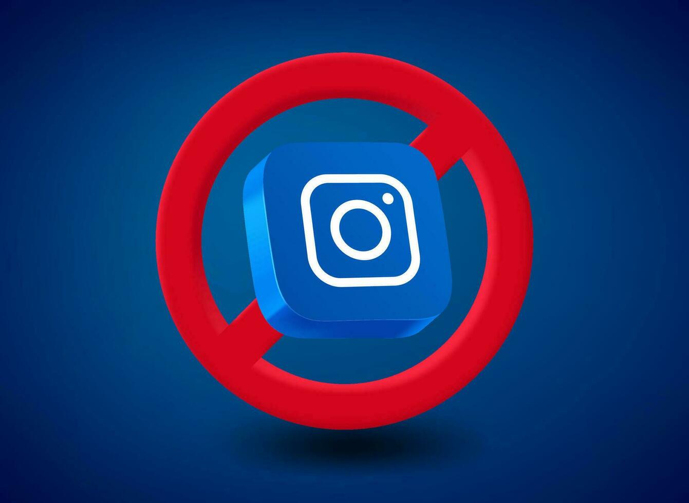 Instagram application use prohibition. Ban of app concept. Vector 3d editorial illustration. TURKEY, FETHIYE, November 16, 2023