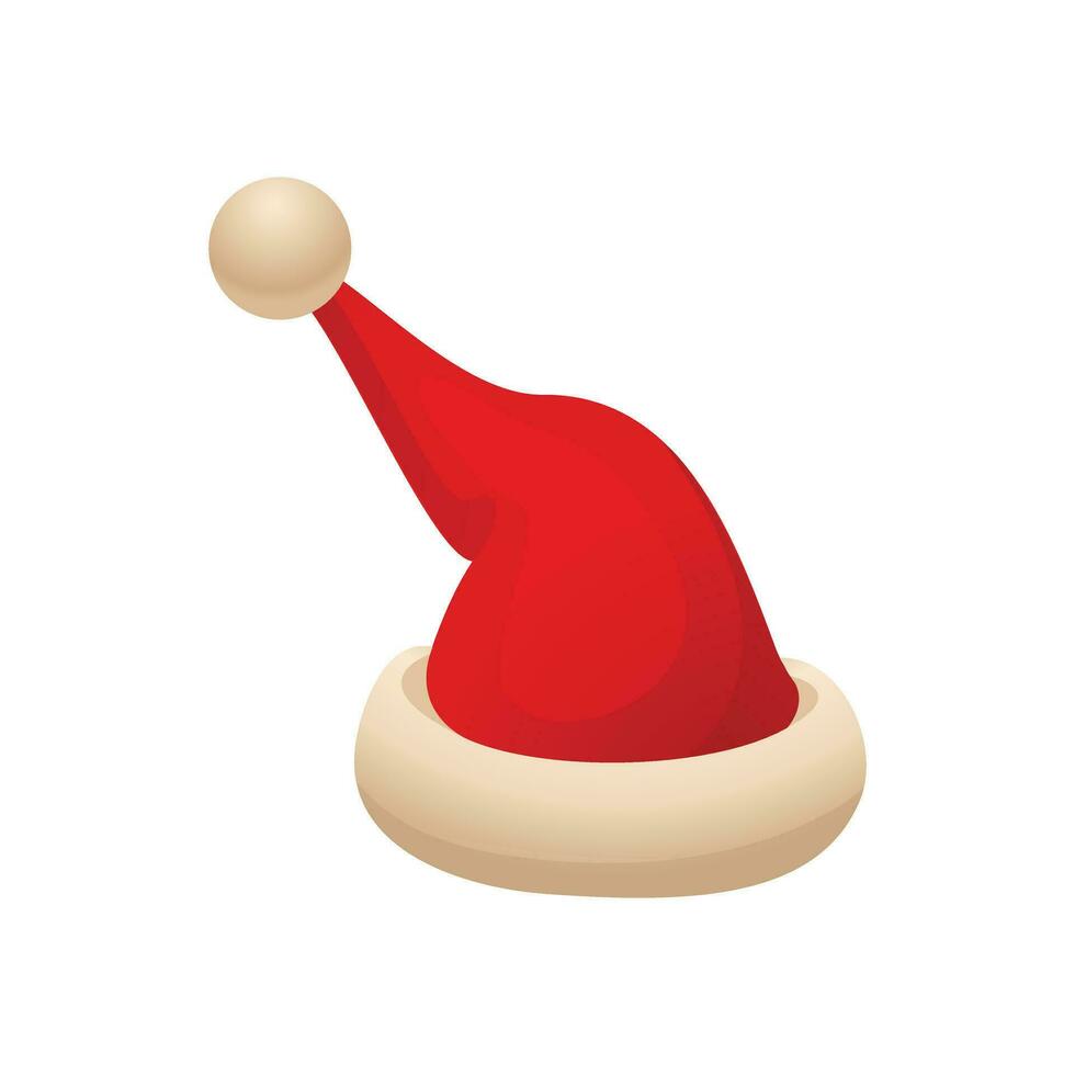 Papa Noel sombrero Navidad fiesta ropa icono elemento conjunto de garabatear calentar invierno sombrero para decoración gratis Papa Noel sombrero vector