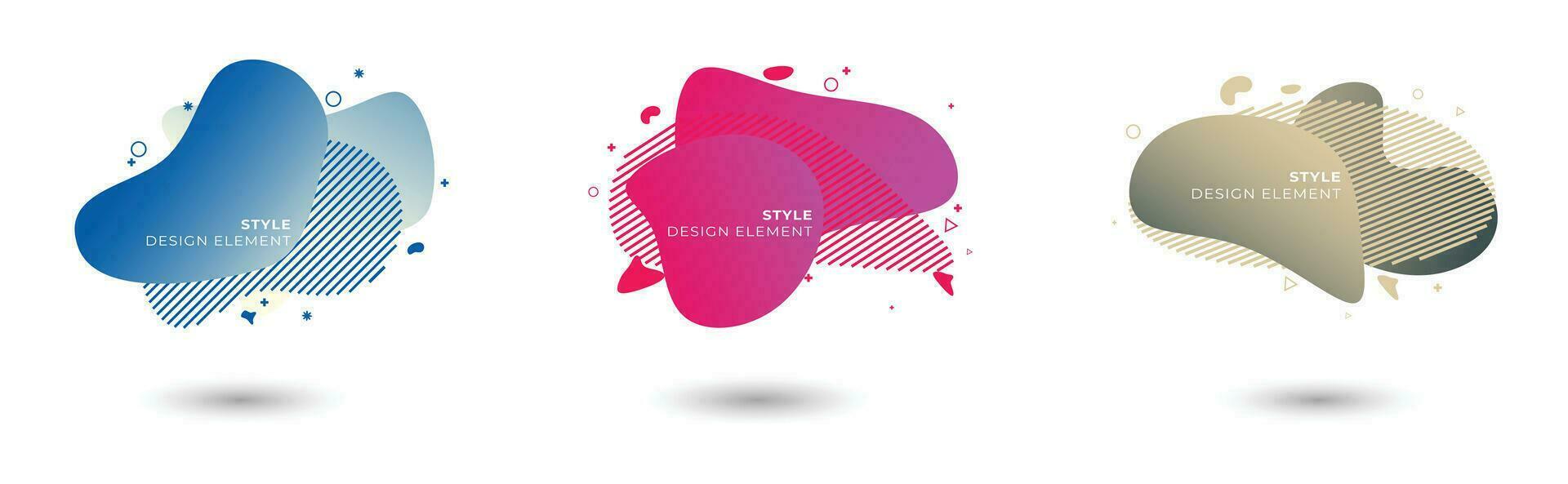 set of abstract fluid shape elements.  gradient graphic elements ideal for banners, flayers, flyers or presentations and more vector