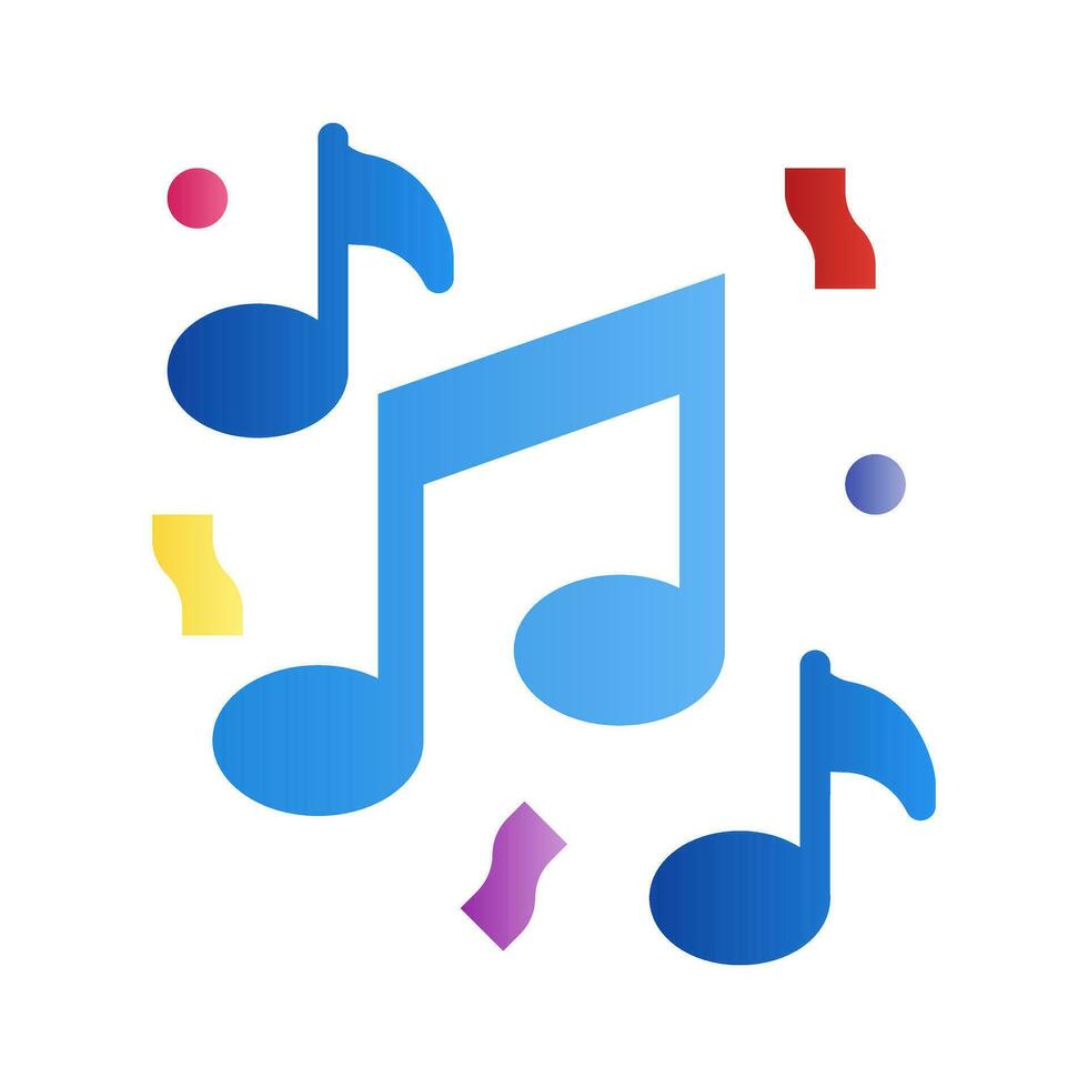 música icono en degradado llenar estilo ilustración vector diseño