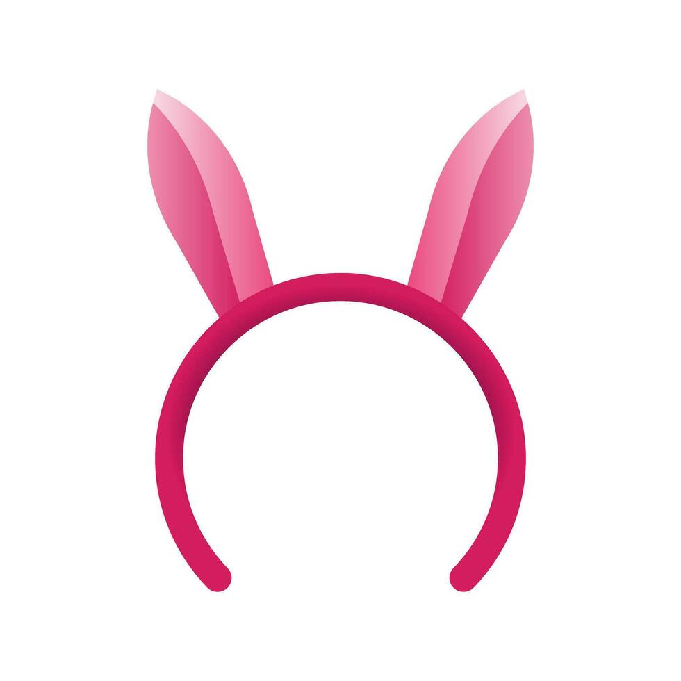 Bunny headband and bunny ears icon in gradient fill style illustration vector design