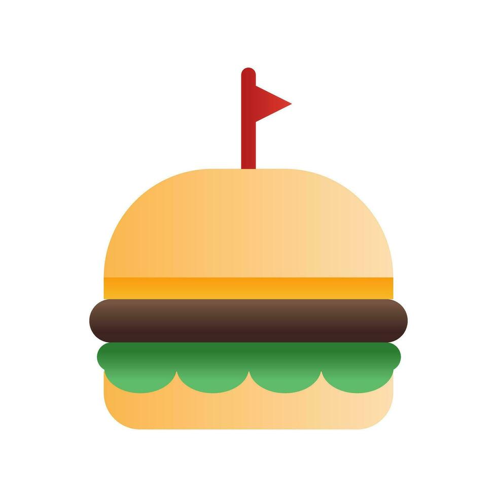 hamburguesa icono en degradado llenar estilo ilustración vector diseño