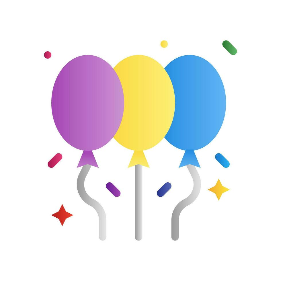 globos icono en degradado llenar estilo ilustración vector diseño