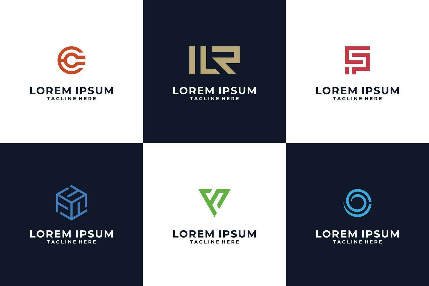 Minimalist monogram logo design vector