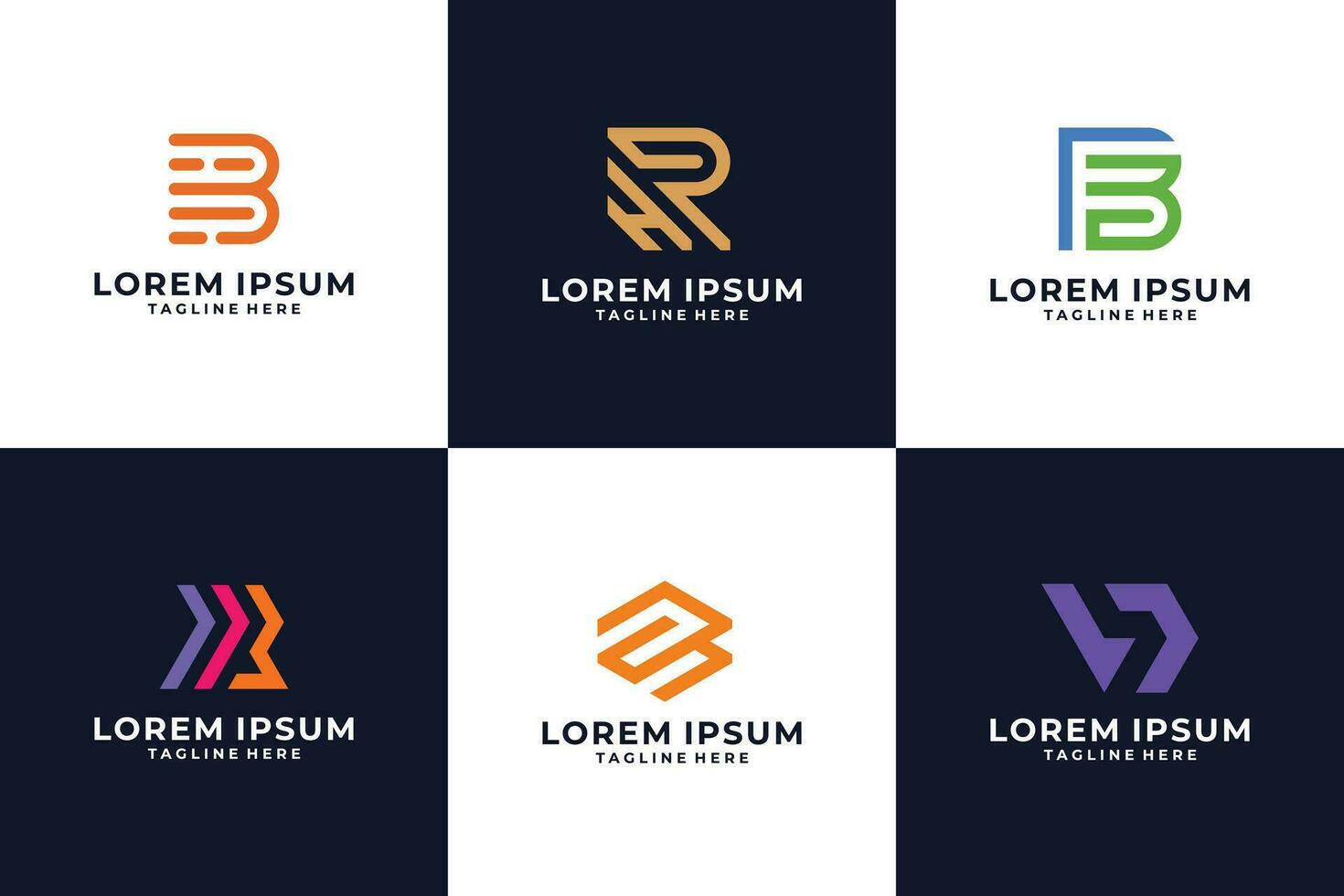 Creative abstract logo bundle vector