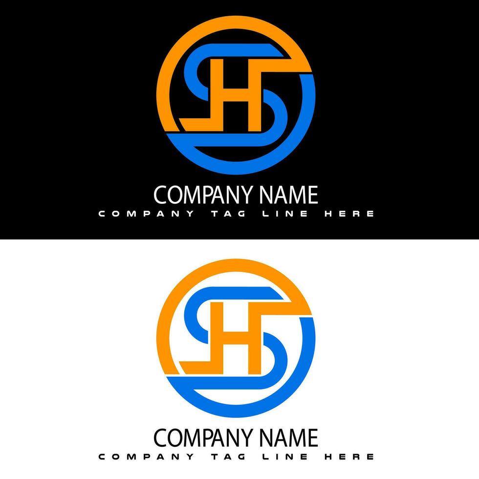 S H Letter Mark Logo Design vector