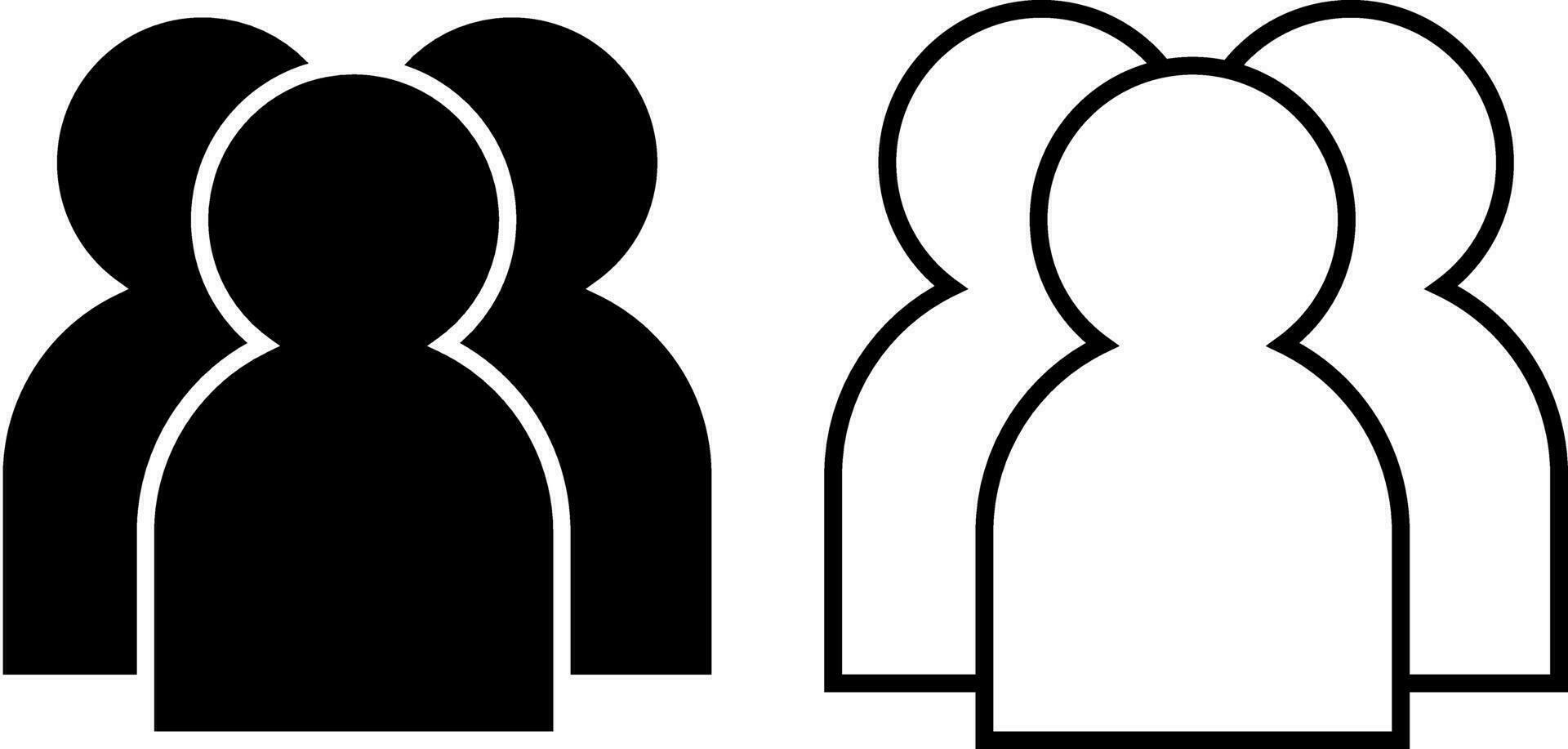 group people icon, team squad community sign symbol in line, glyph and line style. Vector illustration