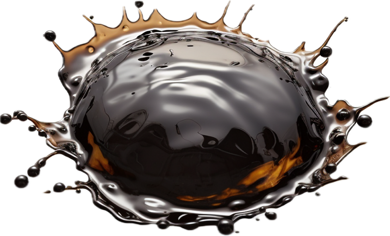 AI generated water spill puddle and droplets png