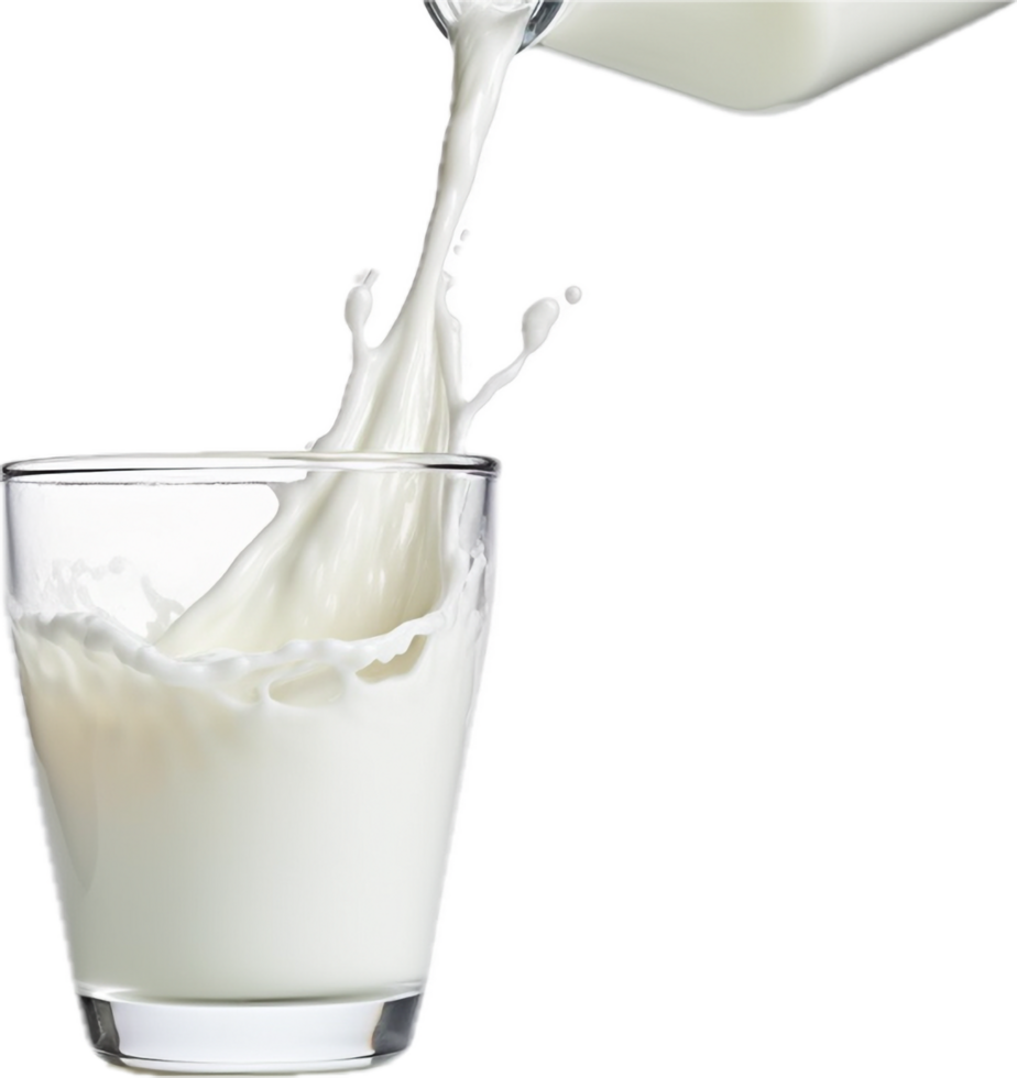 AI generated glass of milk with splash png