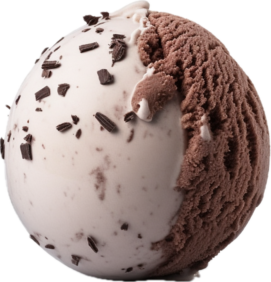 AI generated chocolate ice cream ball png