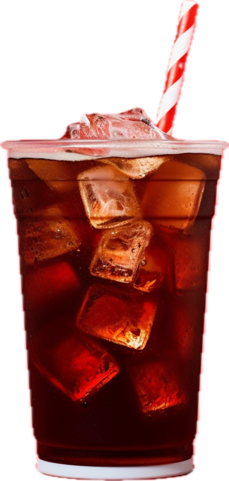 ai généré du Coca dans verre png