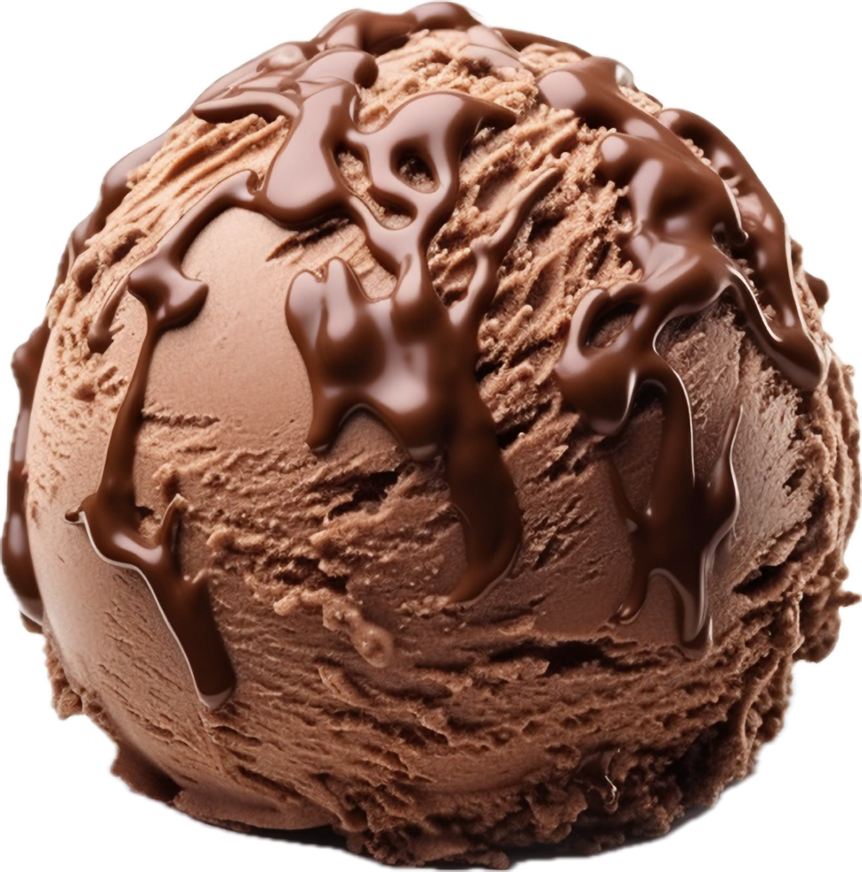 AI generated chocolate ice cream ball png
