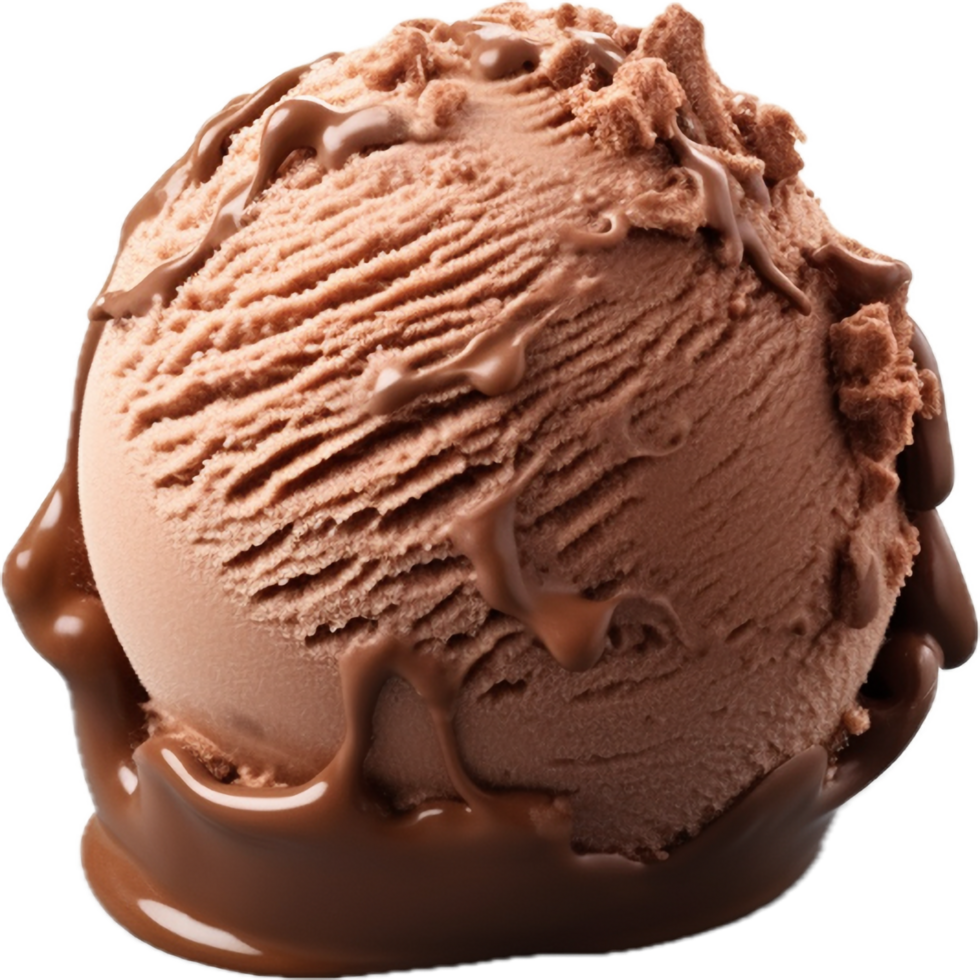 AI generated chocolate ice cream ball png