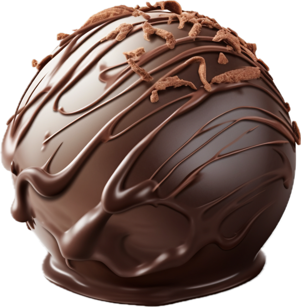 AI generated chocolate ice cream ball png