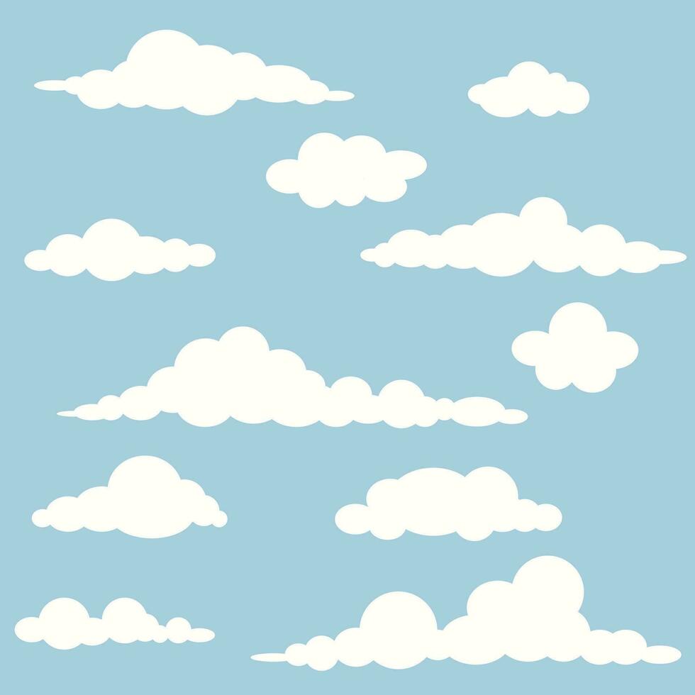 nube sencillo plano conjunto vector gratis