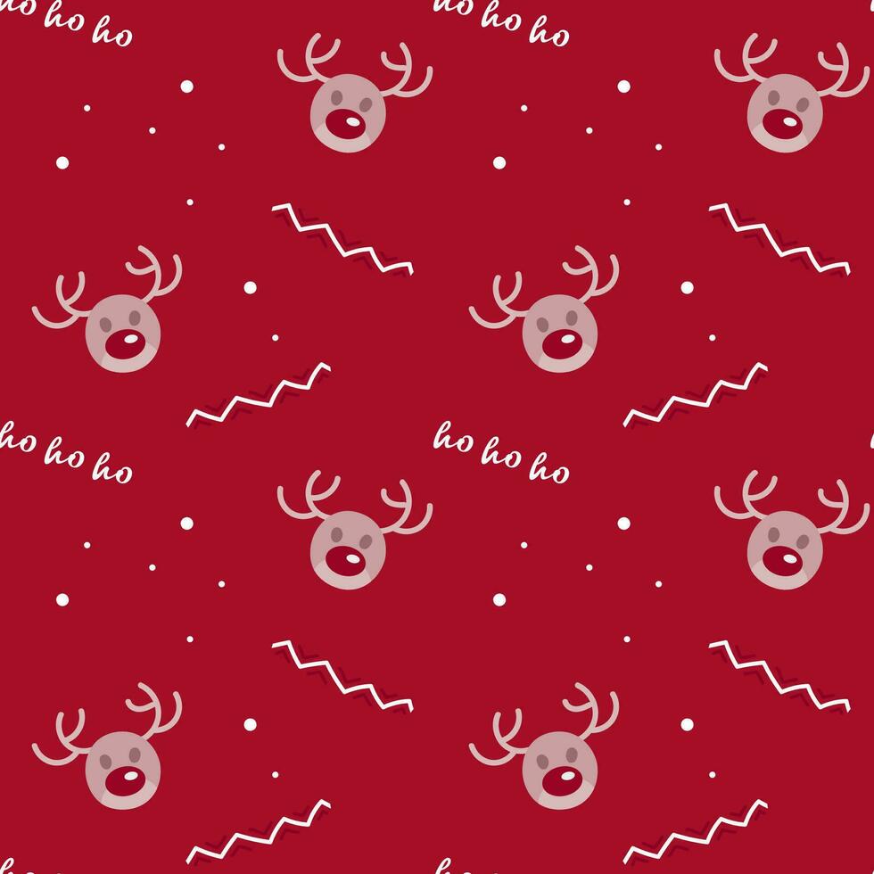 Christmas seamless pattern with deer vector