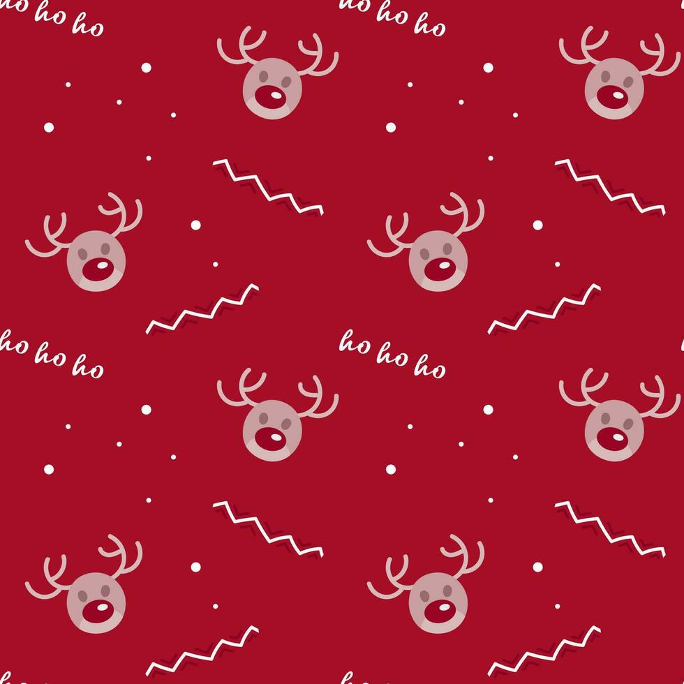 Christmas seamless pattern with deer vector