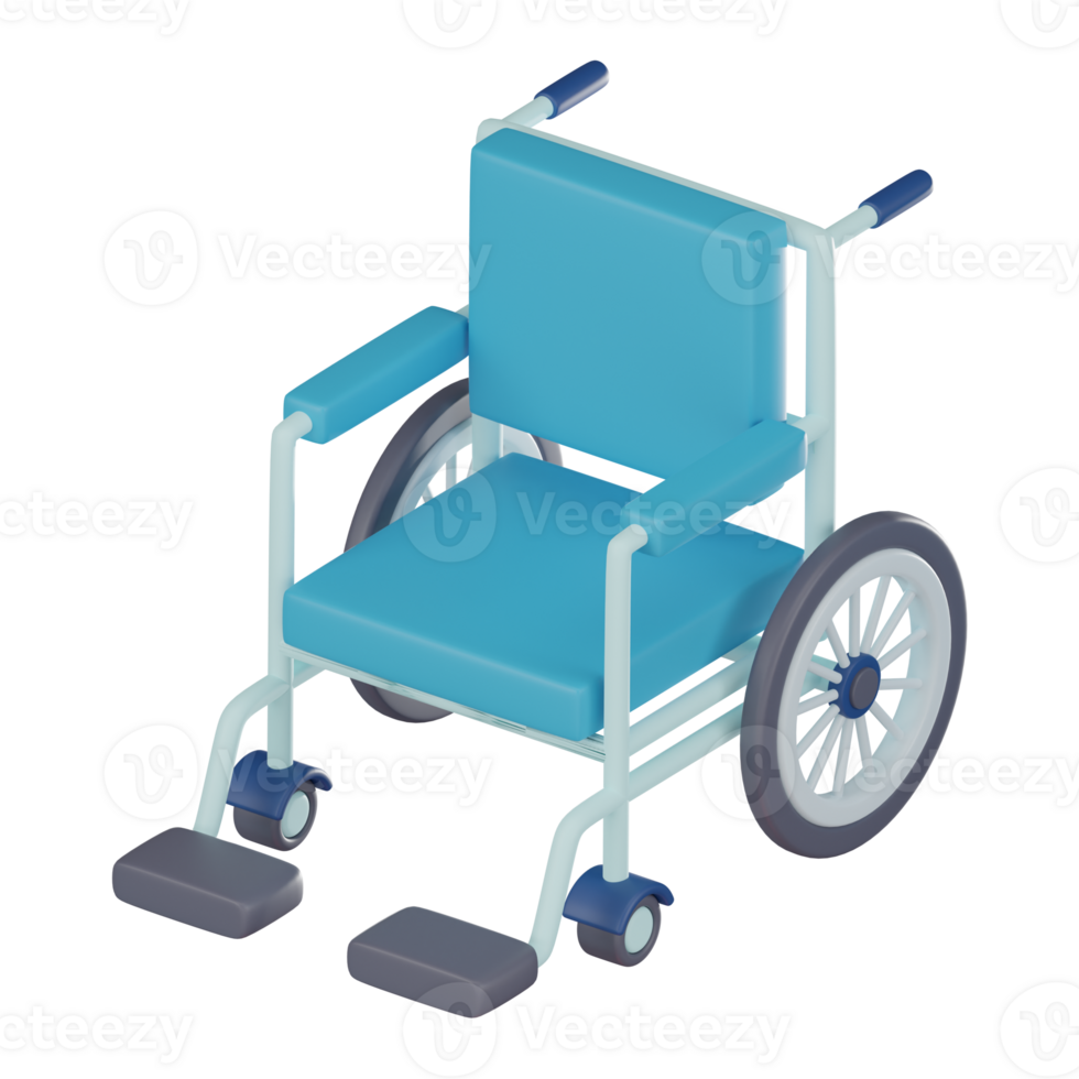 Wheelchair 3D Icon for Medical and Healthcare Projects. 3D render png