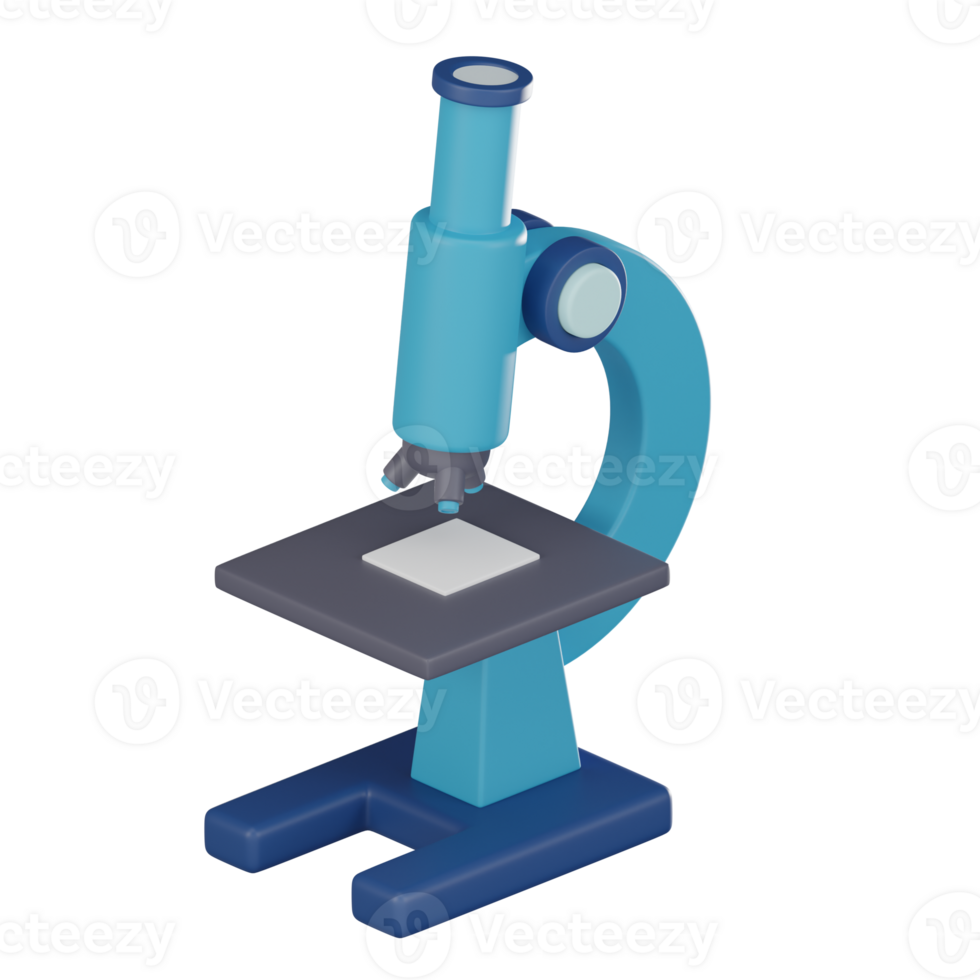 Microscope 3D Icon for Science, Laboratory, and Medical Projects. 3D render png