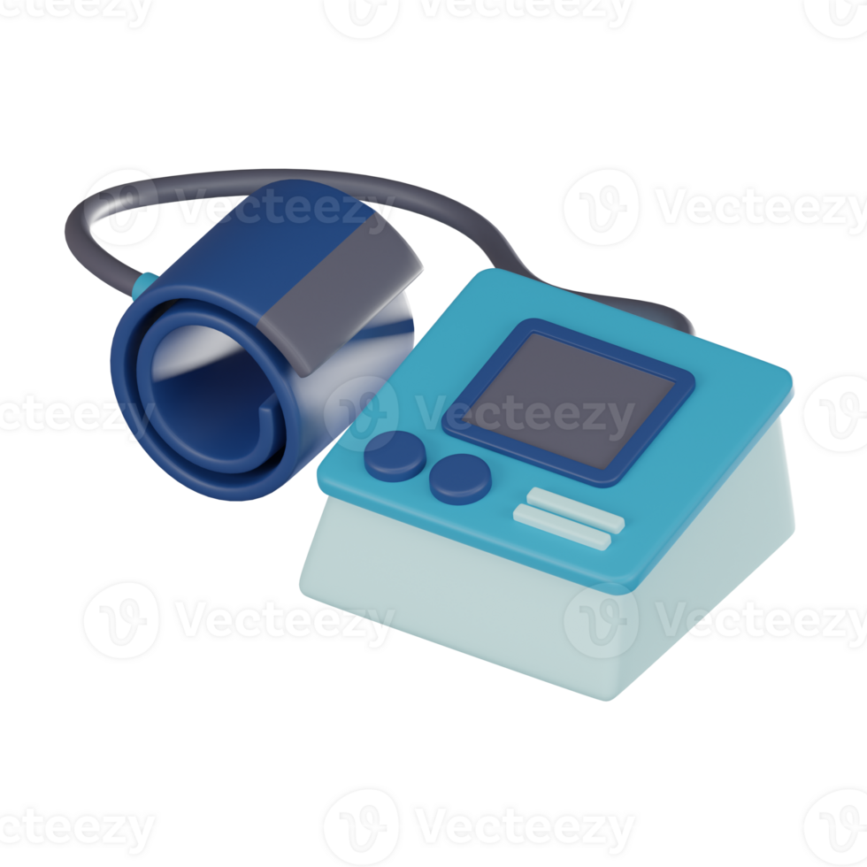 Blood Pressure Monitor 3D Icon for Medical and Healthcare Projects. 3D render png