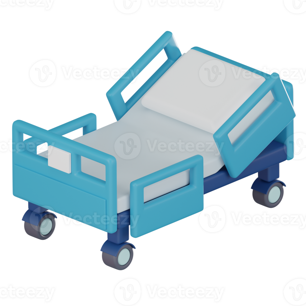 Hospital Bed Intensive Care Unit 3D Icon for Medical and Healthcare Projects. 3D render png