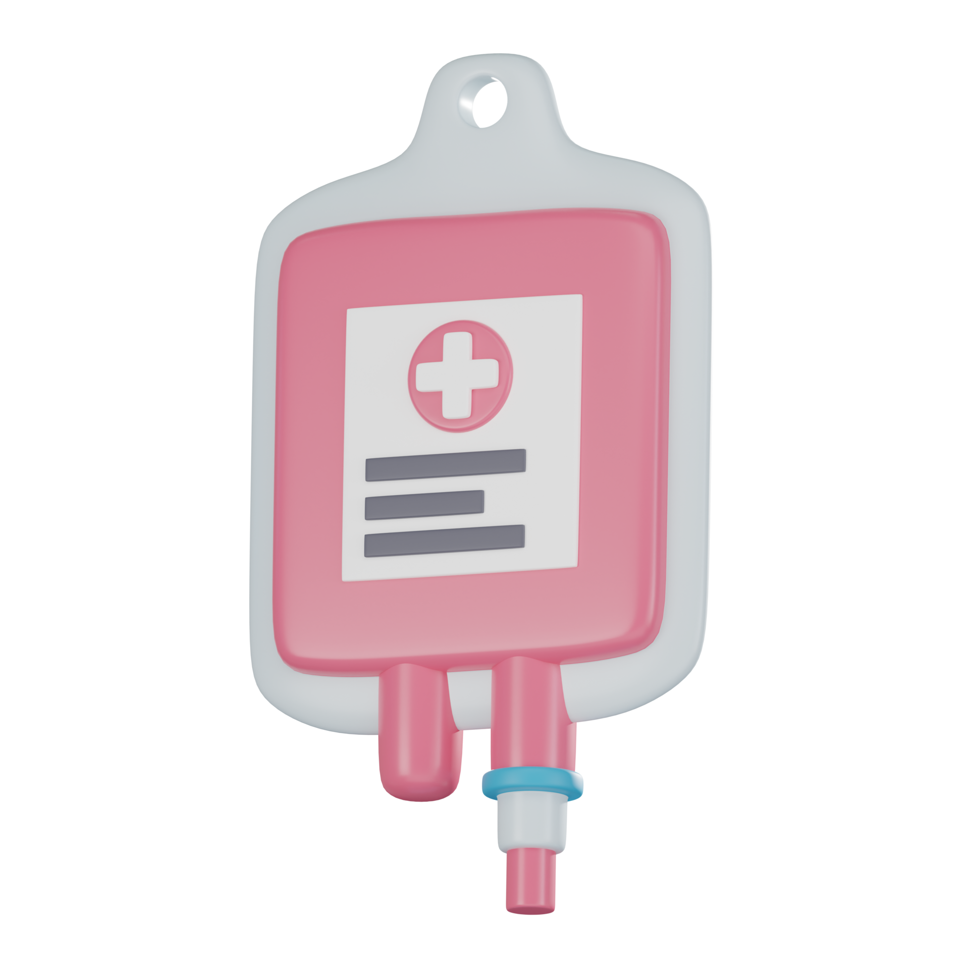 Blood Bag 3D Icon for Medical and Healthcare Projects. 3D render