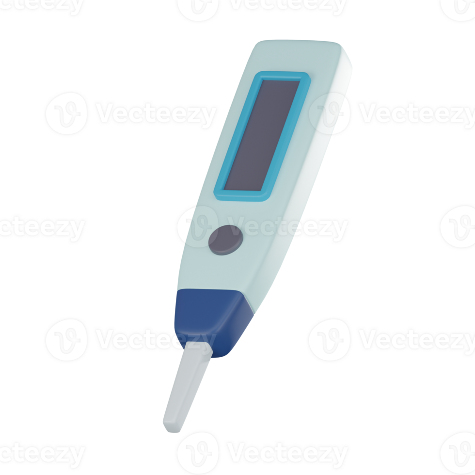 Digital Thermometer 3D Icon for Medical and Healthcare Projects. 3D render png