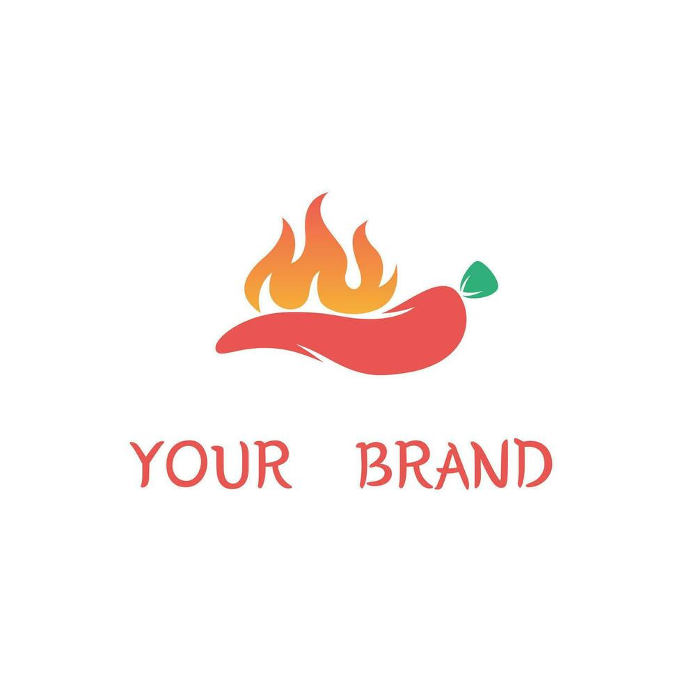 Logo Illustration of Chili Pepper with Fire Design Concept. vector