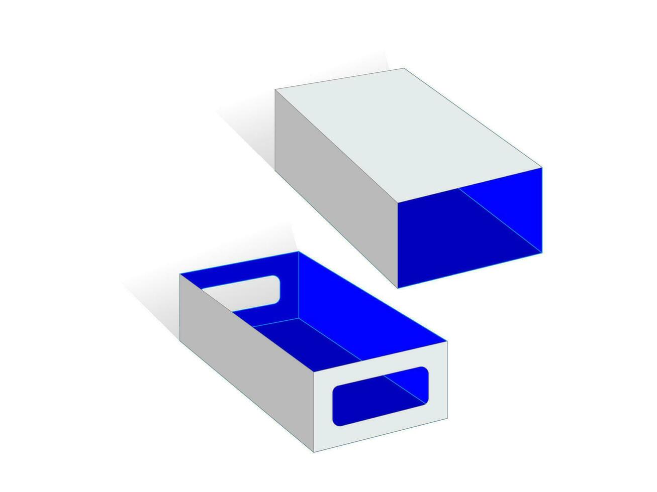 Shoe Box, Match Box Dieline Template vector