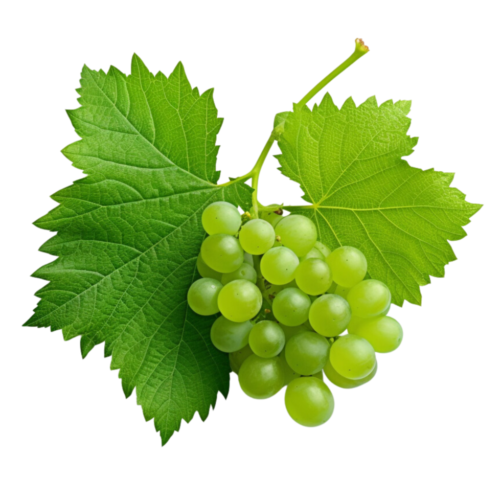 AI generated Grapes with leaves clip art png
