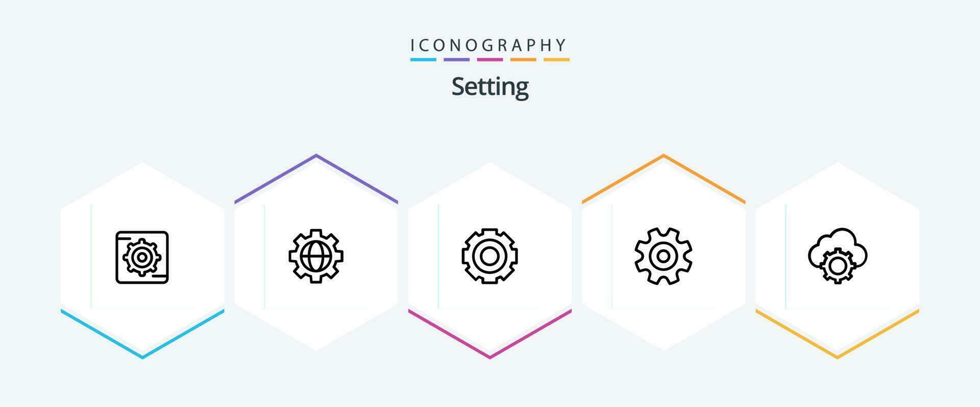 Setting 25 Line icon pack including cloud-settings. cloud. job. wheel. gear vector