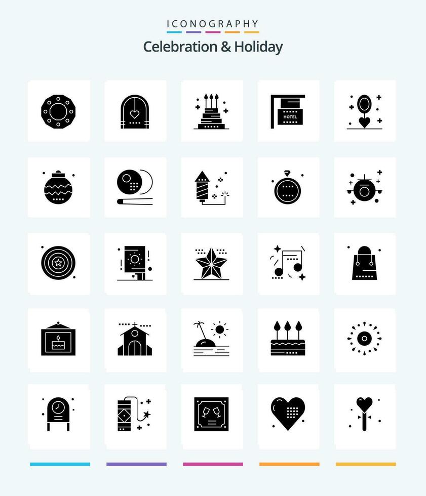 Creative Celebration  Holiday 25 Glyph Solid Black icon pack  Such As holiday. board. marriage. holiday. event vector