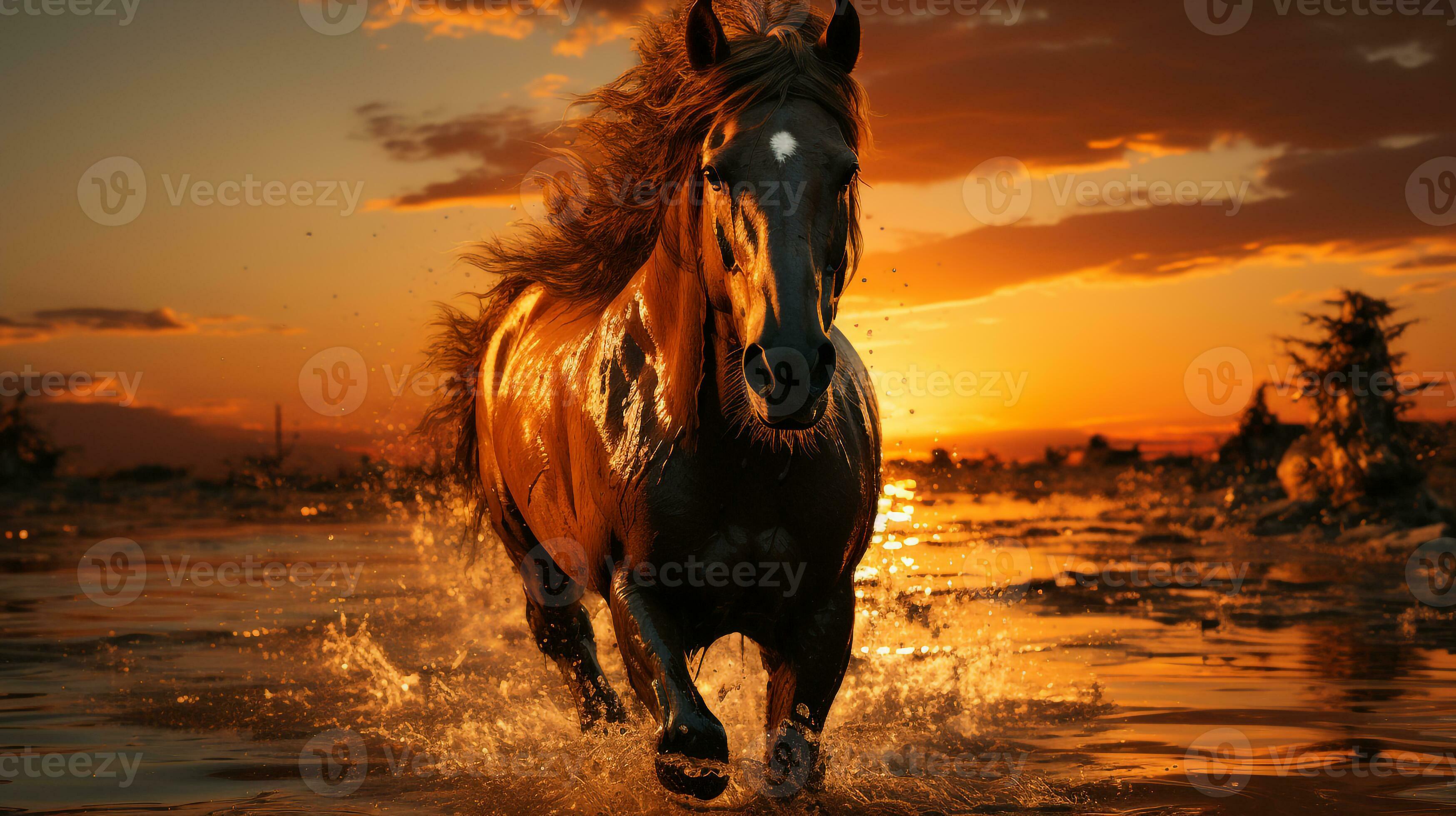AI generated running horse wallpaper 34923788 Stock Photo at Vecteezy