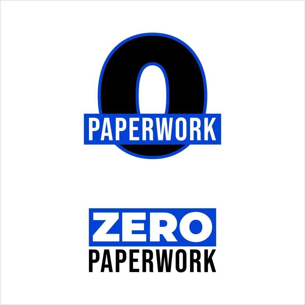 Zero paperwork business company documents icon label design vector