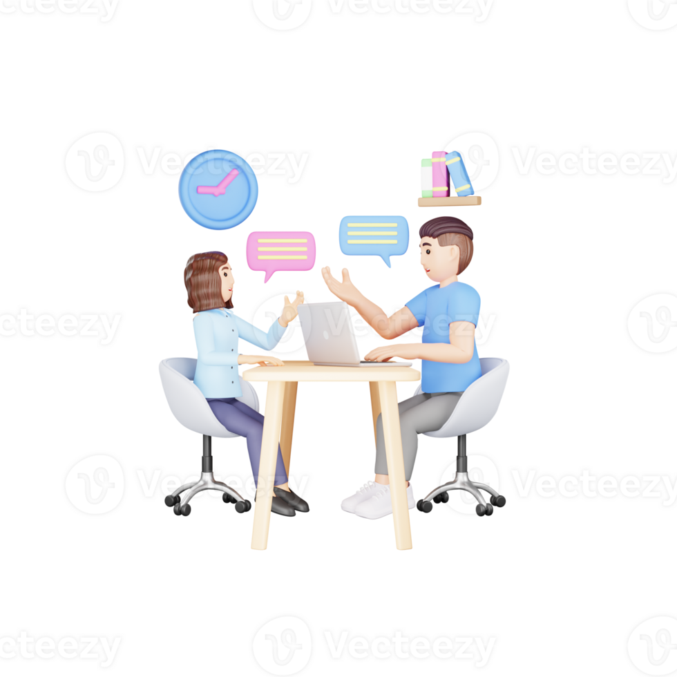 3D Cartoon Character - Woman Registering Complaint to Customer Service png