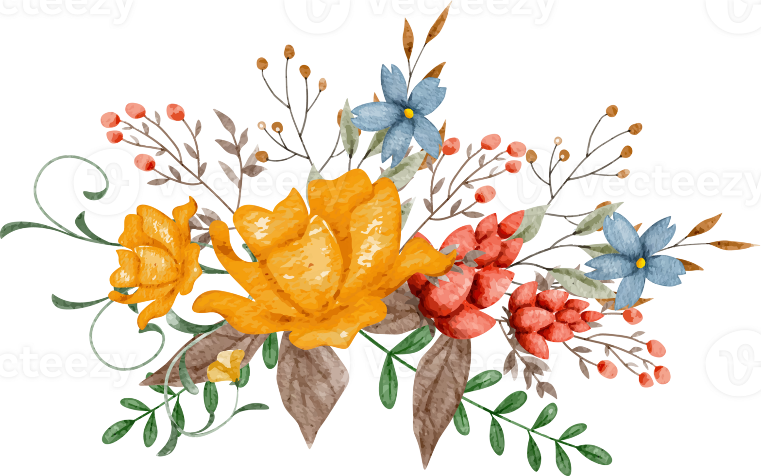 akvarell blomsterarrangemang png