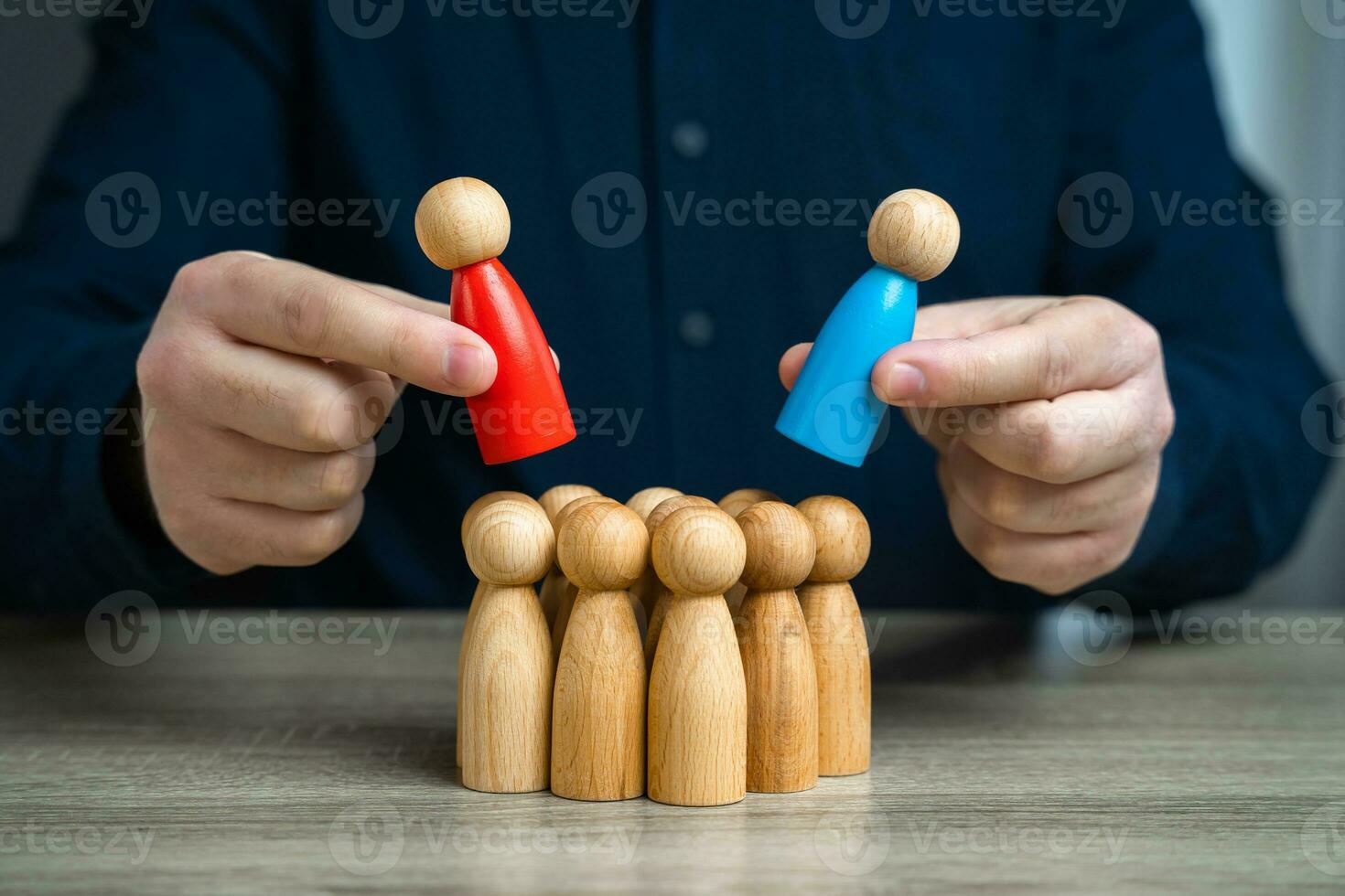 Choose the new leader. Evaluate skills, experience, and ability to inspire and motivate the team. Considering candidates for leadership positions. photo