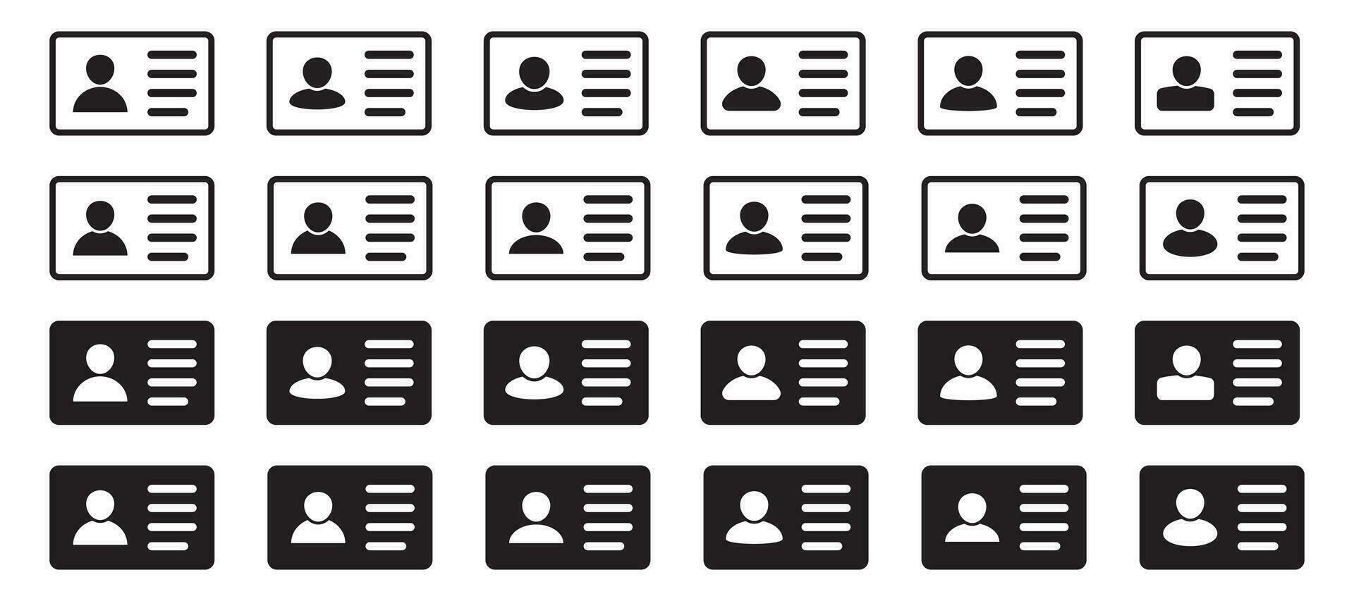 ID Card icon. Employee clerk card, driver license, Identification card, staff identification card symbol. Design for website and mobile app. vector