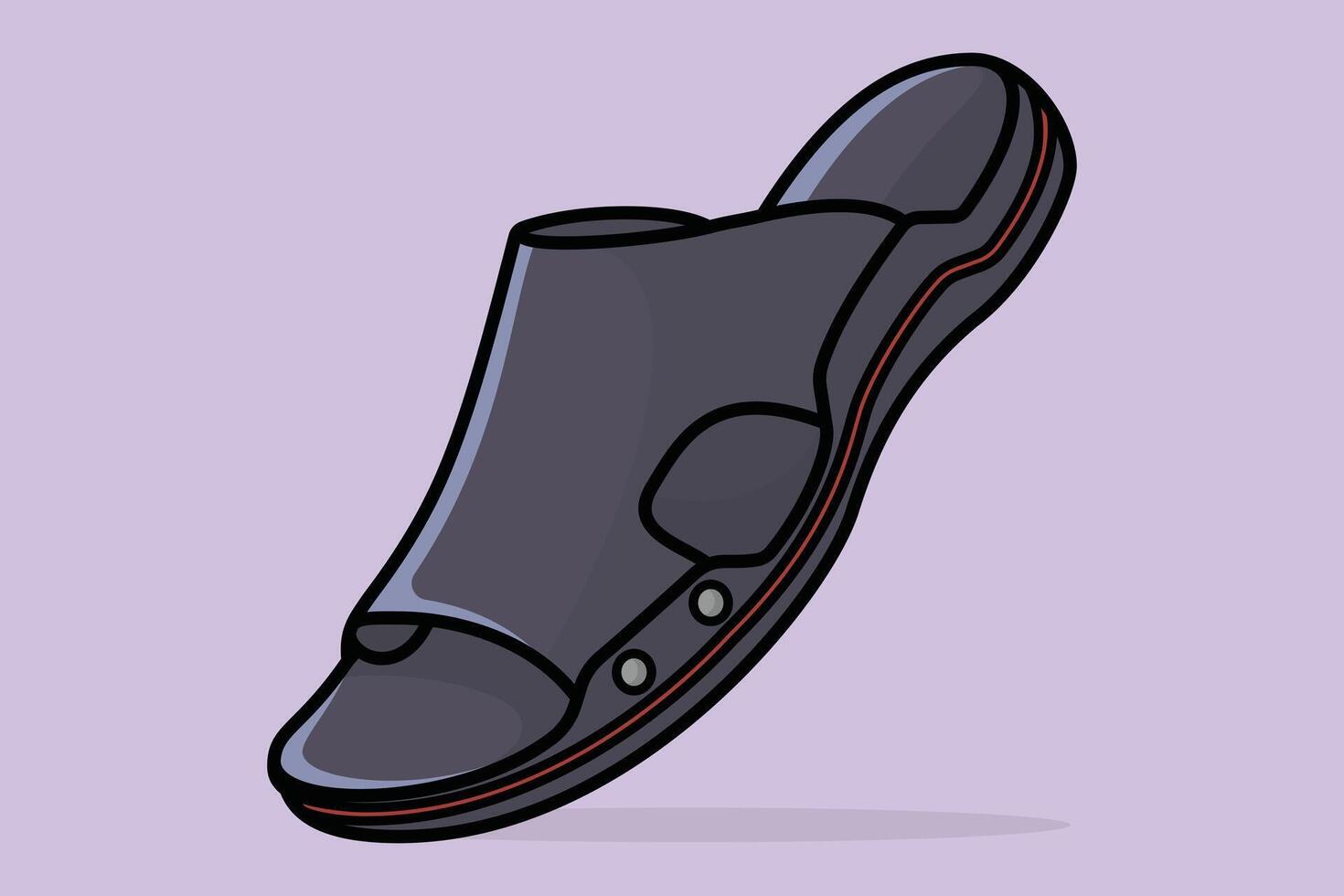 Luxury Modern Men Events Slipper vector illustration. Beauty fashion objects icon concept. Men fashion footwear slipper shoe vector design.