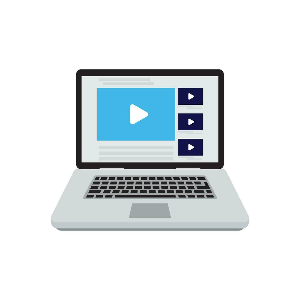 Online video service. Training and communication, education interface. Vector illustration