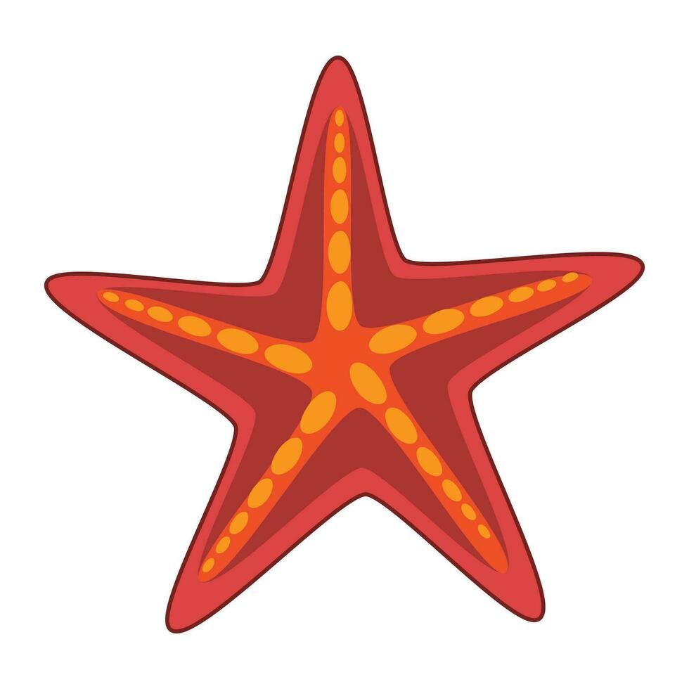 estrella de mar icono en dibujos animados estilo aislado en blanco antecedentes. mar símbolo valores vector ilustración