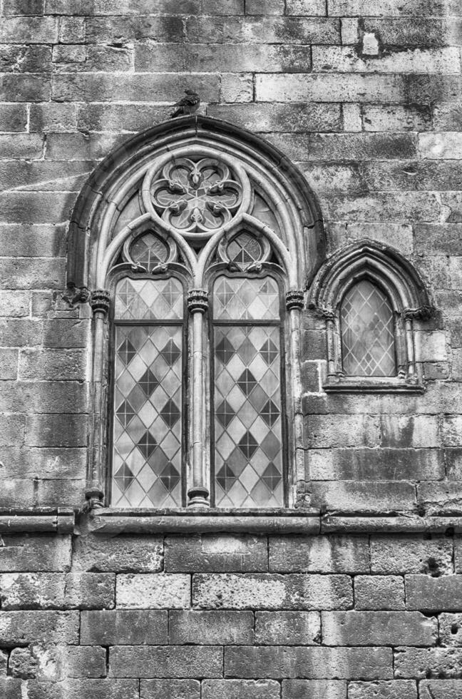 medieval ventana en placa del rei, Barcelona, Cataluña, España foto