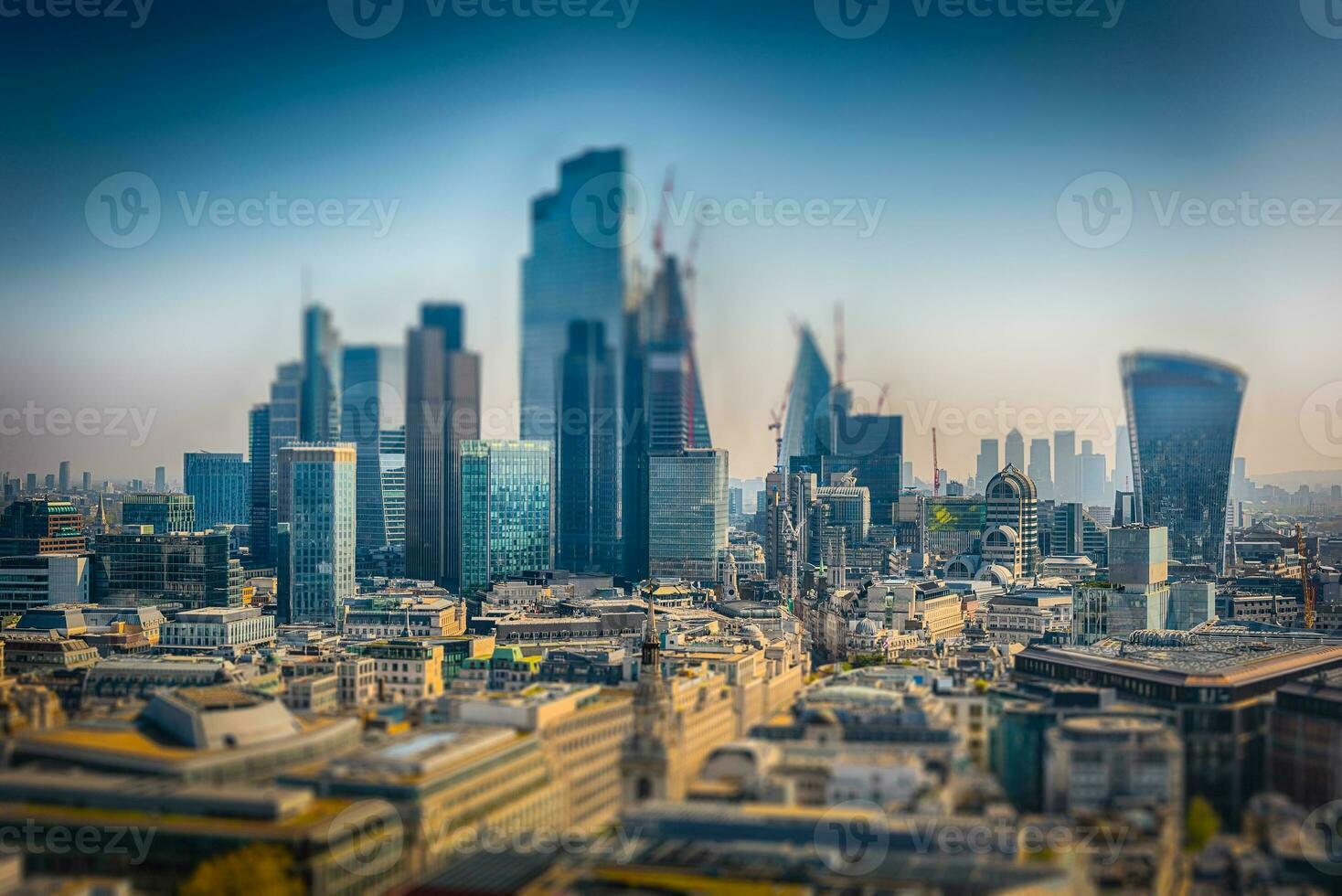Aerial view with the city skyline of London, England, UK photo