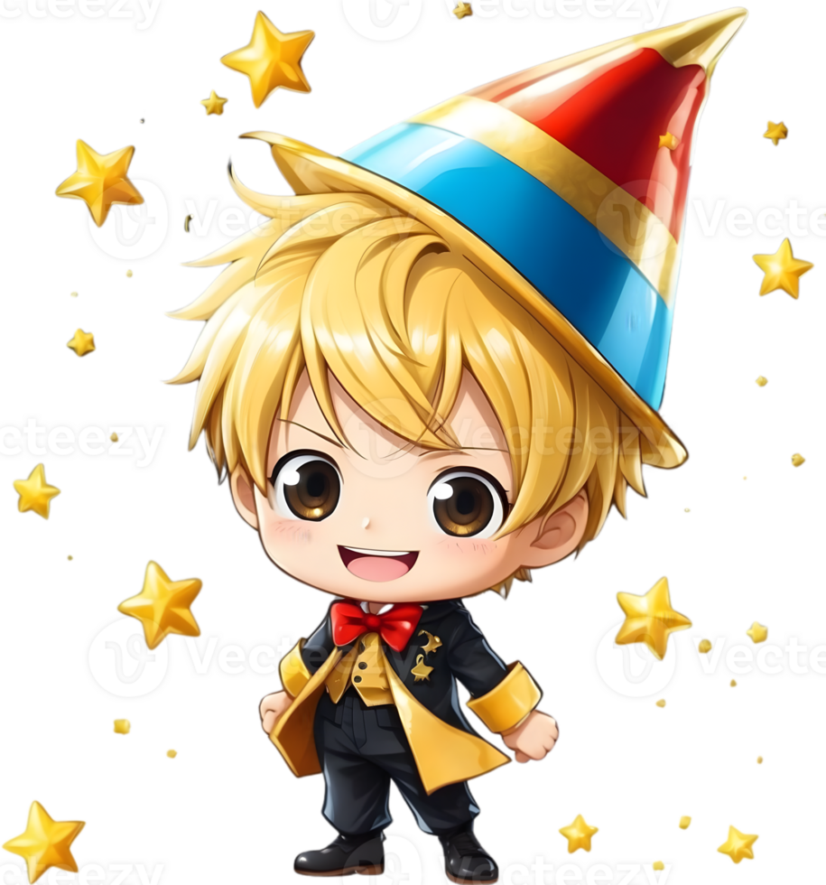 AI generated a cartoon character in a party hat ai generative png