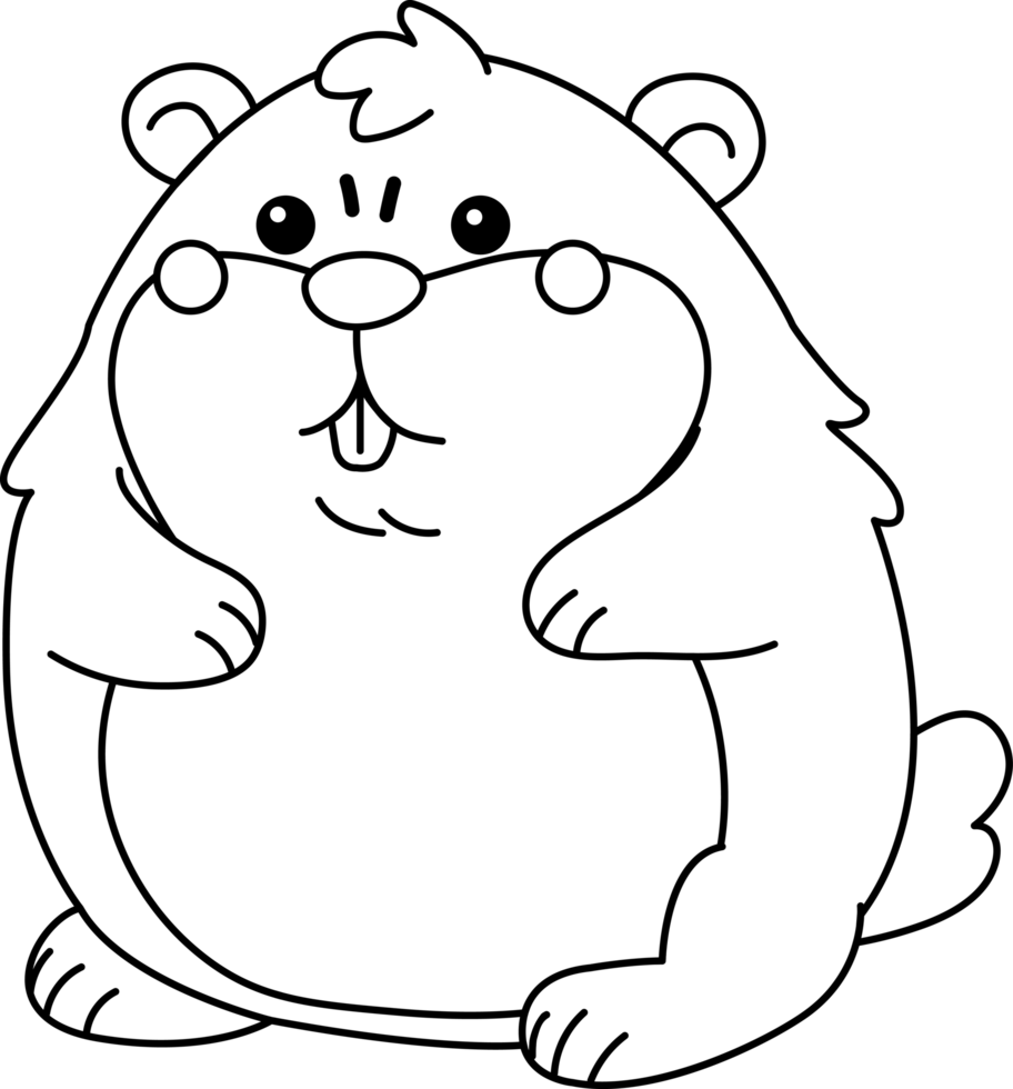 Groundhog day cartoon style illustration set png