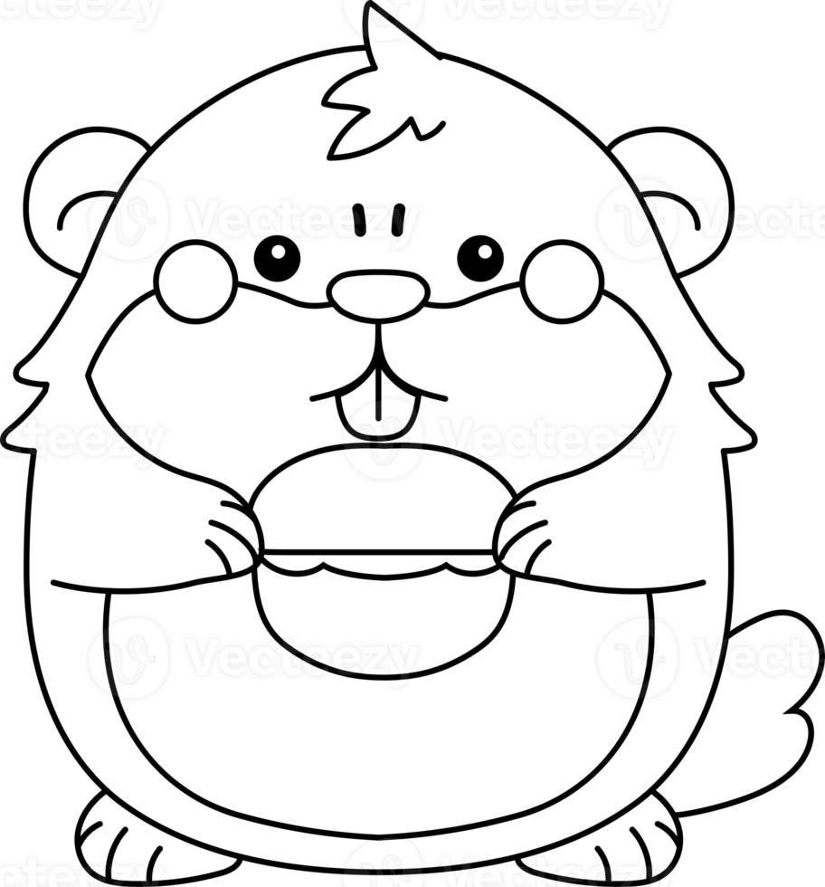 Groundhog and fruit cartoon style illustration set png