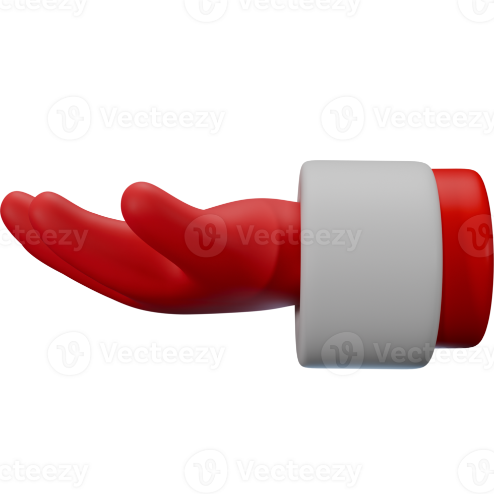 Santa claus hand sign 3D render cartoon style icon element png