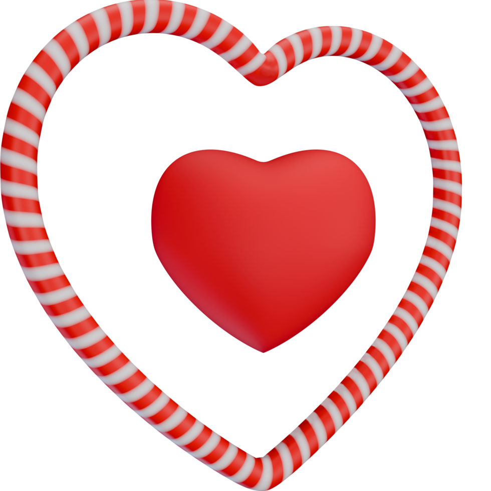 Heart 3D shape icon concept for all about love and Valentine elements png